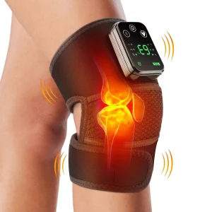 Heated knee brace with massage support