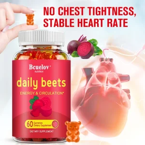 Beetroot gummies support energy, heart, blood pressure